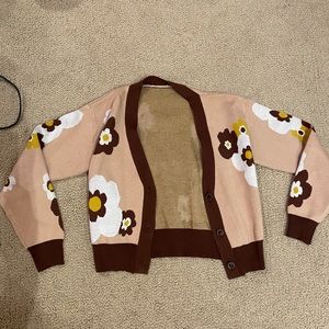 Brown flower sweater